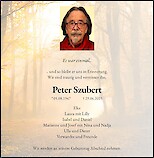Traueranzeige Peter Szubert