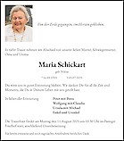 Obituary Maria Schickart