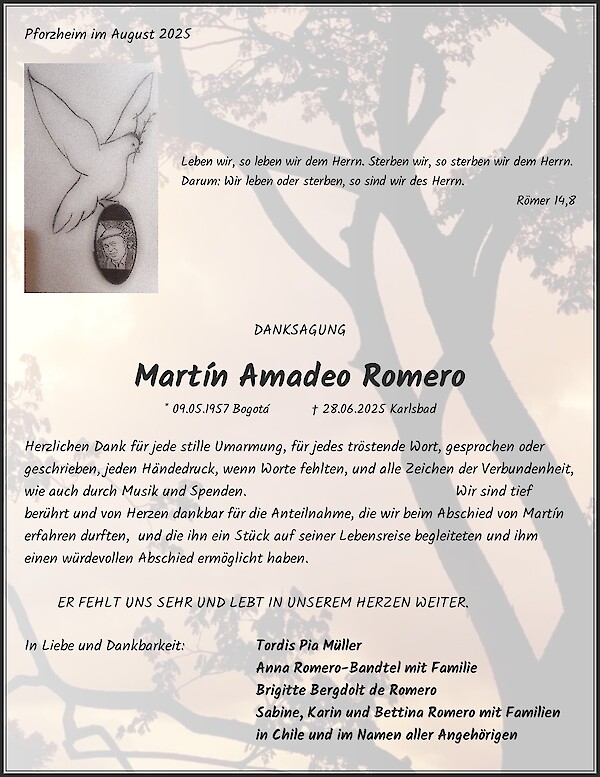 Obituary Martín Amadeo Romero