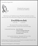 Traueranzeige Ewald Kortschak, Versmold