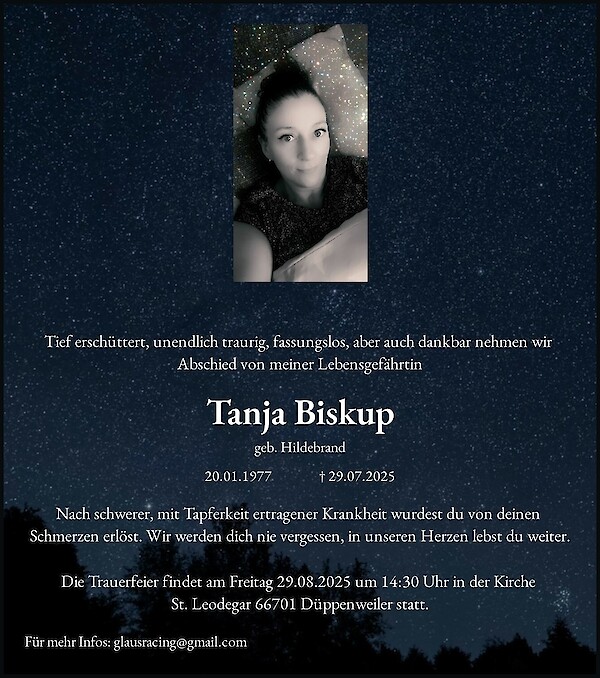 Obituary Tanja Biskup