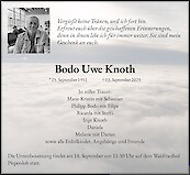 Obituary Bodo Uwe Knoth