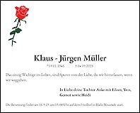 Obituary Klaus - Jürgen Müller, Halle Saale