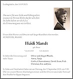 Obituary Heidi Mandt