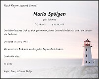Obituary Maria Spölgen, Langerwehe Schlich