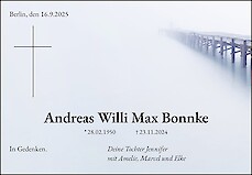 Obituary Andreas Willi Max Bonnke, Berlin