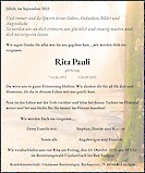 Obituary Rita Pauli, Jülich