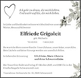 Obituary Elfriede Grigoleit