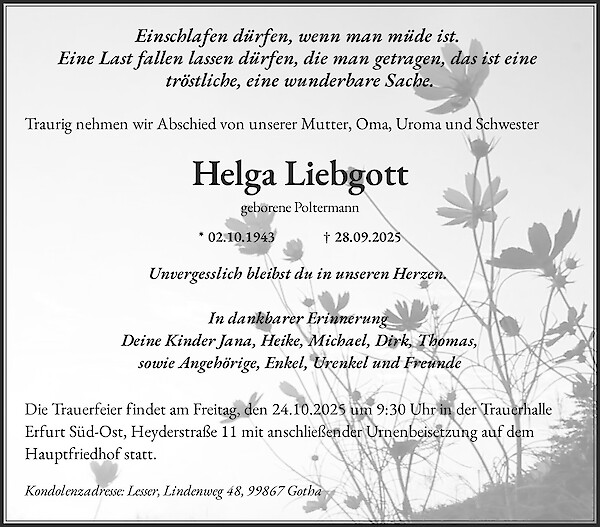 Obituary Helga Liebgott