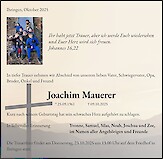 Obituary Joachim Mauerer