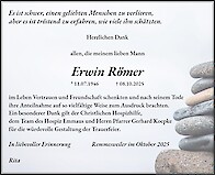Traueranzeige Erwin Römer