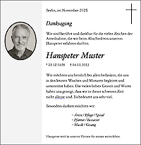 Thank you note template: Classic, with illustration cross and picture round