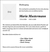 Thank you note template: Classic with picture on the left