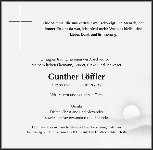 Traueranzeige von Gunther Löffler
