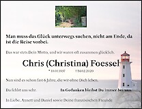 Obituary Chris (Christina) Foessel, Stuttgart