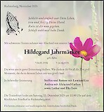 Obituary Hildegard Jahrmärker, Richtenberg