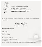 Obituary Klaus Müller