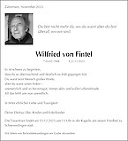 Obituary Wilfried von Fintel, Zahrensen
