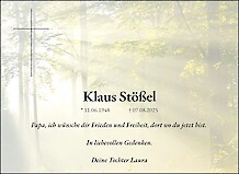 Traueranzeige Klaus Stößel, Berlin