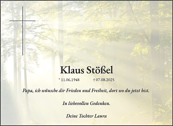 Traueranzeige von Klaus Stößel, Berlin