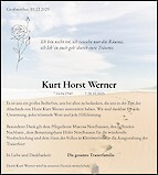 Traueranzeige Kurt Horst Werner, Großwerther