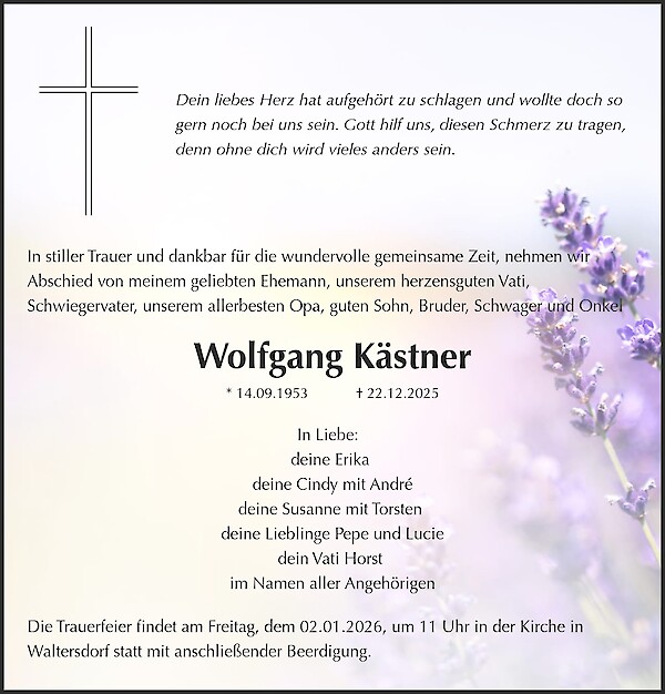 Obituary of Wolfgang Kästner