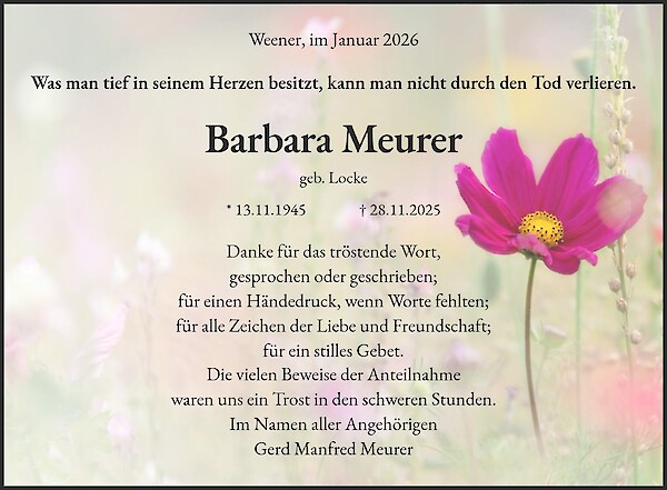 Danksagung von Barbara Meurer
