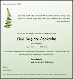 Obituary Elke Brigitte Peckruhn, Berlin