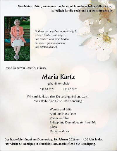 Maria Kartz, Pronsfeld