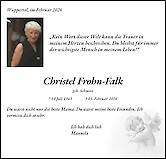Obituary Christel Frohn-Falk