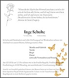 Obituary Inge Schulte, Dortmund