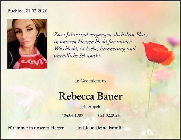 Commemoration of Rebecca Bauer