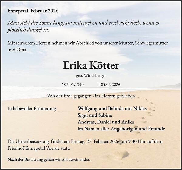 Obituary of Erika K&ouml;tter