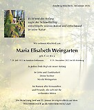 Traueranzeige Maria Elisabeth Weingarten