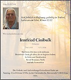 Traueranzeige Irmfried Cinibulk