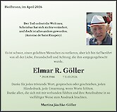 Traueranzeige Elmar R. G&ouml;ller, Heilbronn