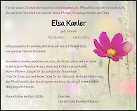 Traueranzeige Elsa Kanler