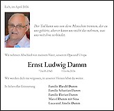 Traueranzeige Ernst Ludwig Damm, Fernwald-Steinbach