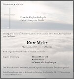 Traueranzeige Kurt Meier