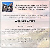Traueranzeige Jaqueline Taraba
