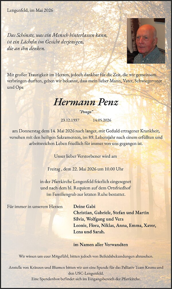 Obituary of Hermann Penz