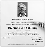 Traueranzeige Dr. Frank von Schilling, Fraunberg