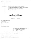 Traueranzeige Andrea L&uuml;bbers