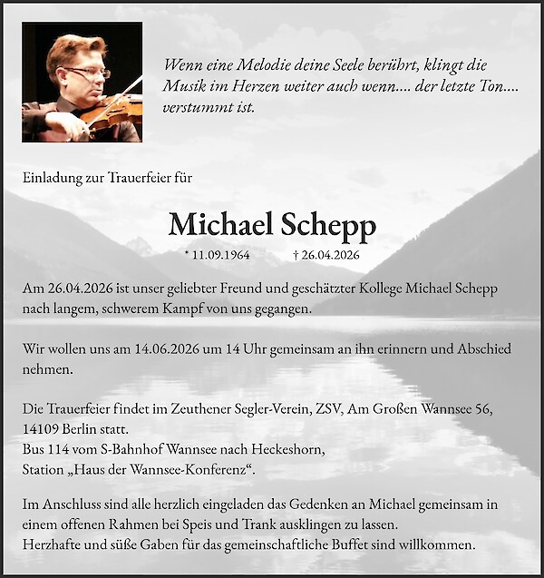 Traueranzeige von Michael Schepp