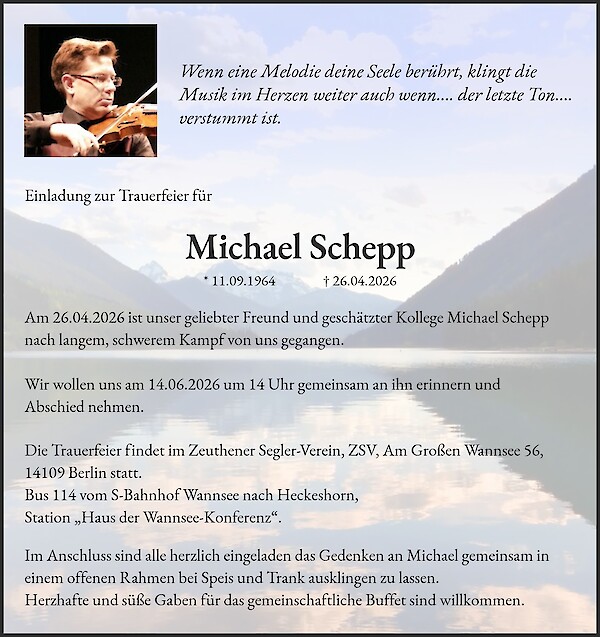 Traueranzeige von Michael Schepp