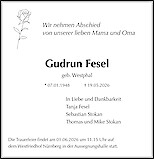 Traueranzeige Gudrun Fesel