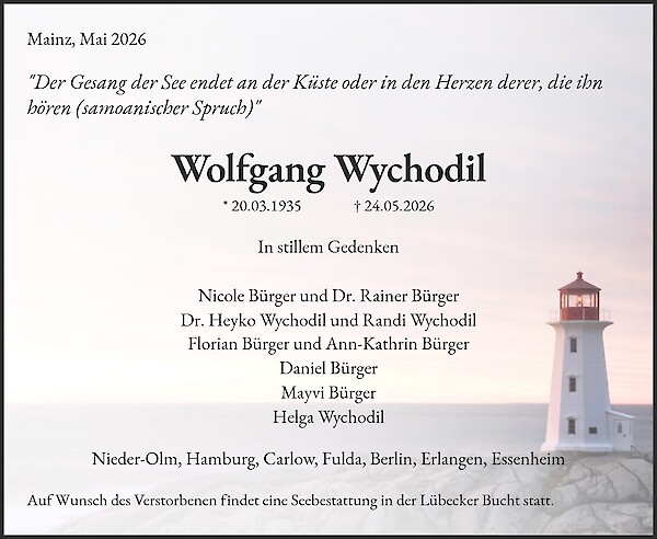 Traueranzeige von Wolfgang Wychodil