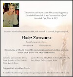 Traueranzeige Ha&aacute;sz Zsuzsanna