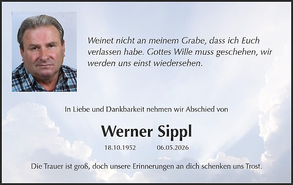 Traueranzeige von Werner Sippl