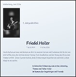Traueranzeige Friedel Holler, Bornheim